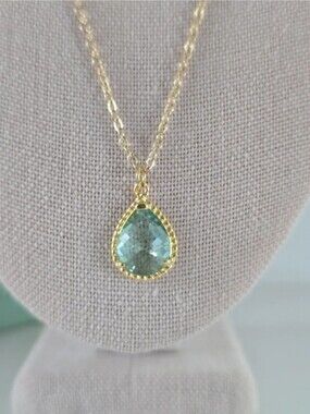Mint Green Pear Drop Necklace